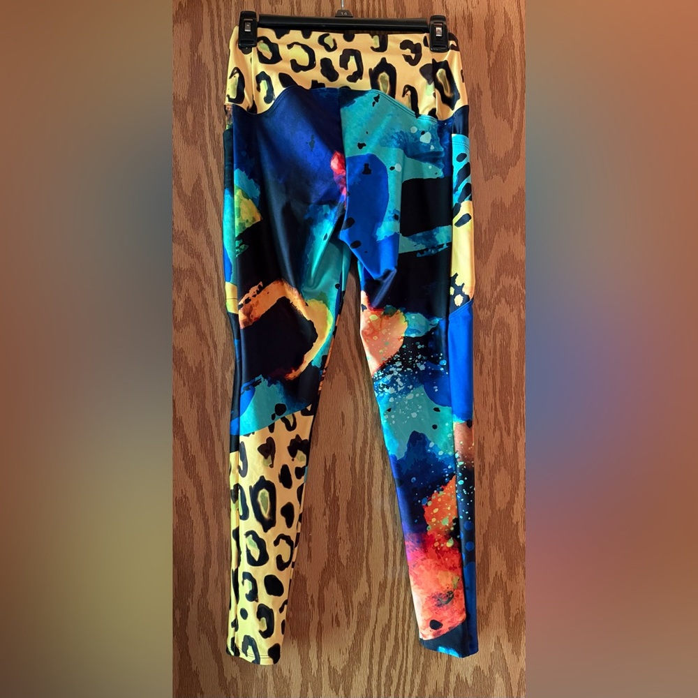 Looney Legs London Women’s Colorful Abstract Leggings Size L - Picture 2 of 4